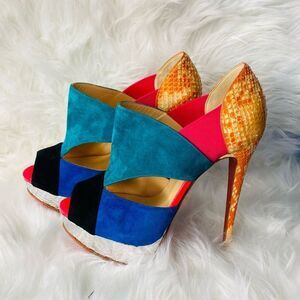 Christian Louboutin “Pitou” Python Pumps Authentic Size 37.5